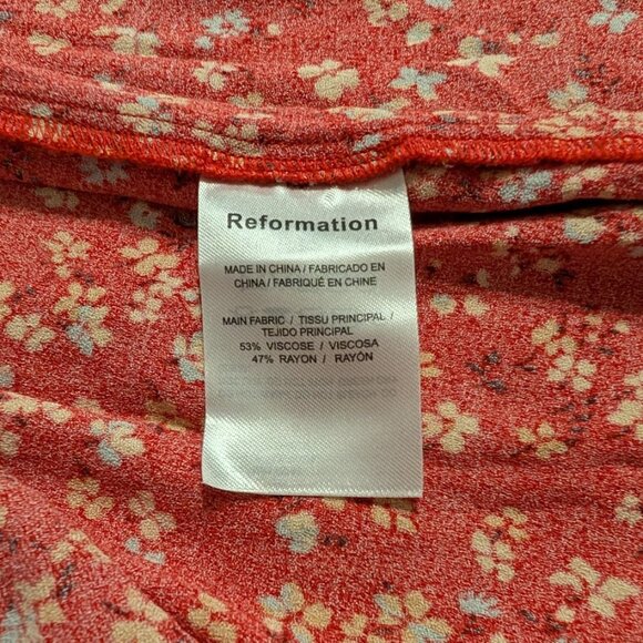 Reformation Zoe Side Slit Midi Skirt Baila Floral Red 8 NWOT SOLD OUT! - Picture 8 of 9